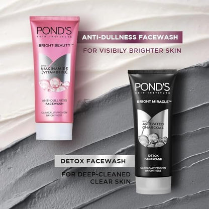 POND'S Bright Miracle Activated Charcoal Detox Facewash 200g – Deep Clean & Brighten