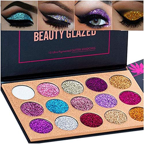 BestLand 15 Colors Glitter Eyeshadow Palette - Shimmer Ultra Pigmented Long Lasting Waterproof Makeup (Colors A) - görsel 2