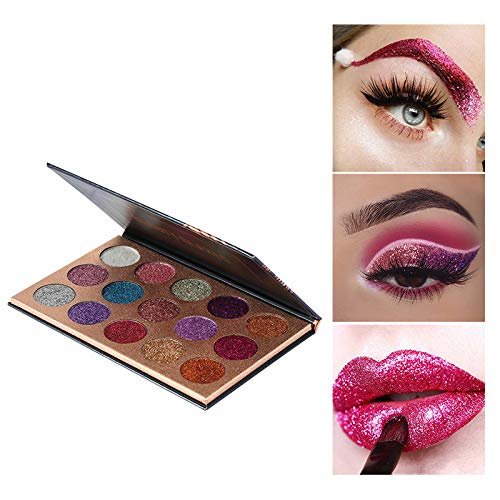 BestLand 15 Colors Glitter Eyeshadow Palette - Shimmer Ultra Pigmented Long Lasting Waterproof Makeup (Colors A) - görsel 5