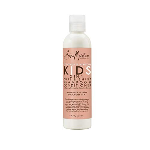SheaMoisture Kids Extra Moisturizing Detangler, 2-In-1 Curl & Shine Coconut Hibiscus Shampoo & Conditioner, and Curling Butter Cream for Curly Hair (3 Count) Avelisse