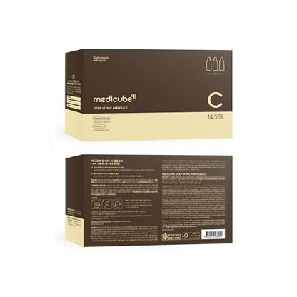 Medicube Deep Vita C Serum 2.0 - 14.5% Pure Vitamin C Serum for Hyperpigmentation, Dark Spots & Blemishes | Korean Skincare | 3 x 10g Bottles with 16 Self-Tests