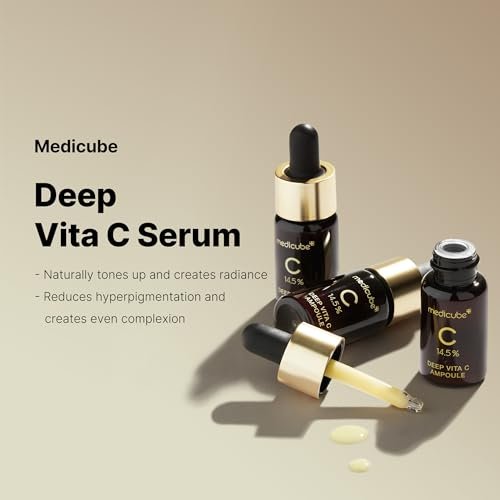 Medicube Deep Vita C Serum 2.0 - 14.5% Pure Vitamin C Serum for Hyperpigmentation, Dark Spots & Blemishes | Korean Skincare | 3 x 10g Bottles with 16 Self-Tests - görsel 3