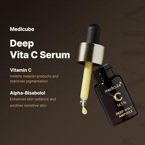 Medicube Deep Vita C Serum 2.0 - 14.5% Pure Vitamin C Serum for Hyperpigmentation, Dark Spots & Blemishes | Korean Skincare | 3 x 10g Bottles with 16 Self-Tests - görsel 5