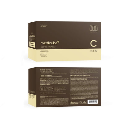 Medicube Deep Vita C Serum 2.0 - 14.5% Pure Vitamin C Serum for Hyperpigmentation, Dark Spots & Blemishes | Korean Skincare | 3 x 10g Bottles with 16 Self-Tests