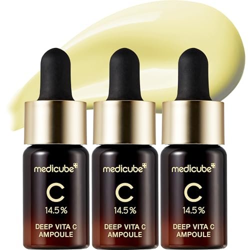 Medicube Deep Vita C Serum 2.0 - 14.5% Pure Vitamin C Serum for Hyperpigmentation, Dark Spots & Blemishes | Korean Skincare | 3 x 10g Bottles with 16 Self-Tests - görsel 1