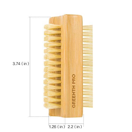 GREENTH PRO Bamboo Nail Brush – 2-Pack Two-Sided Firm Natural Wooden Sisal Scrub Brush for Toes and Nails - görsel 4