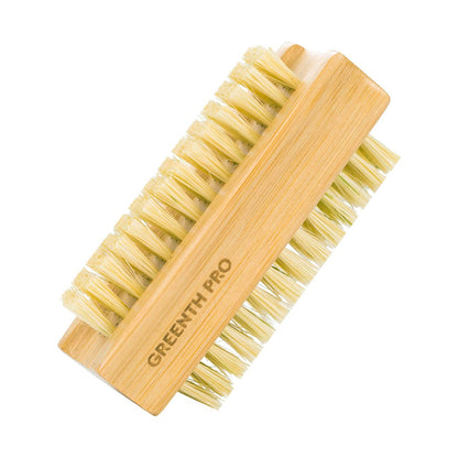 GREENTH PRO Bamboo Nail Brush – 2-Pack Two-Sided Firm Natural Wooden Sisal Scrub Brush for Toes and Nails