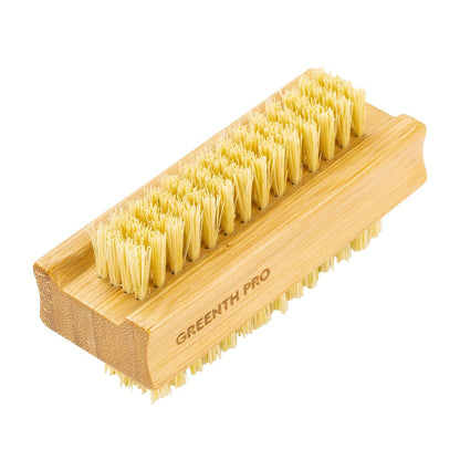 GREENTH PRO Bamboo Nail Brush – 2-Pack Two-Sided Firm Natural Wooden Sisal Scrub Brush for Toes and Nails