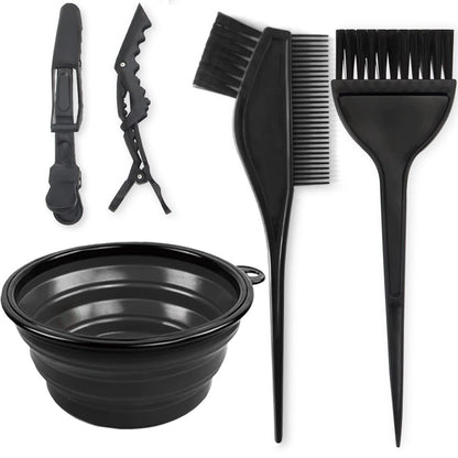 Yexixsr 5-Piece Professional Salon Hair Coloring Dyeing Kit - Hair Bleach & Dye Kit with Brush, Bowl & Clips for At-Home or Salon Use
