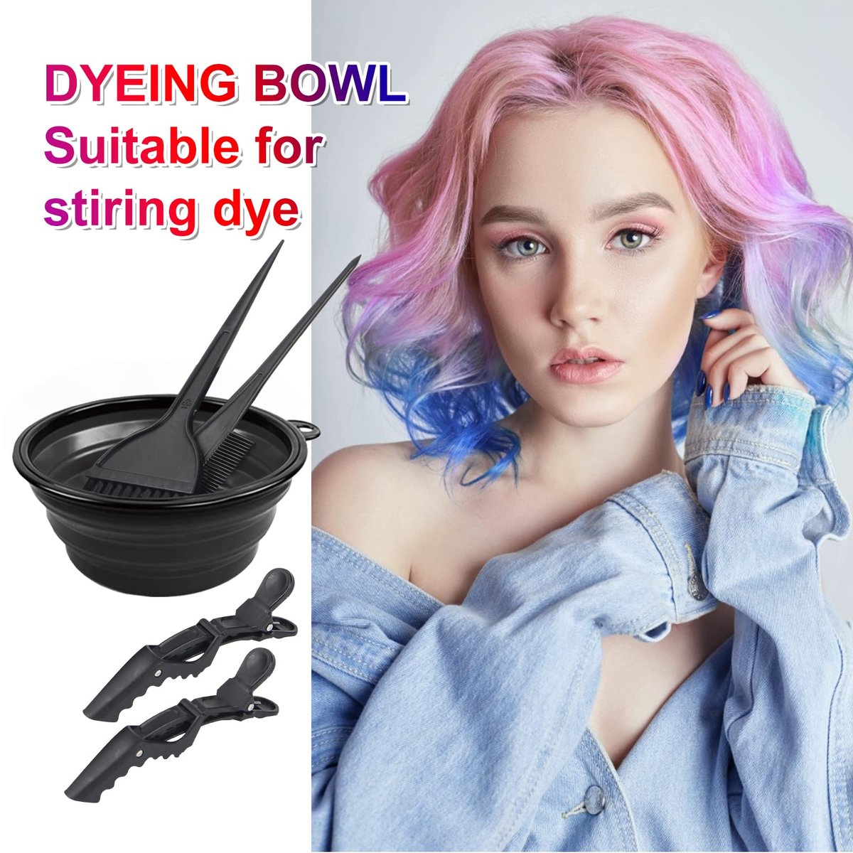 Yexixsr 5-Piece Professional Salon Hair Coloring Dyeing Kit - Hair Bleach & Dye Kit with Brush, Bowl & Clips for At-Home or Salon Use - görsel 3