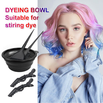 Yexixsr 5-Piece Professional Salon Hair Coloring Dyeing Kit - Hair Bleach & Dye Kit with Brush, Bowl & Clips for At-Home or Salon Use