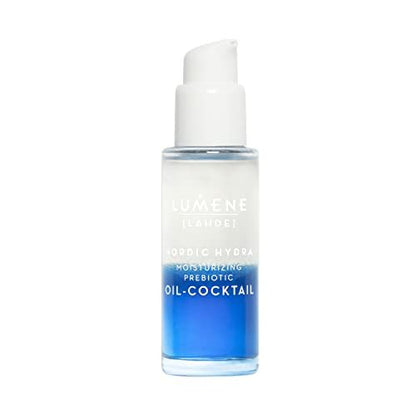 Lumene Nordic Hydra Moisturizing Prebiotic Oil-Cocktail - Nurturing Bi-Phase Face Oil for Dehydrated Skin & Skin Barrier Repair, Essential Nordic Mix & Hydrating Oil for Dry Skin, 30ml