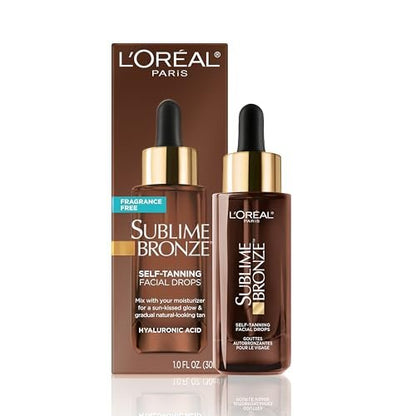 L'Oreal Paris Sublime Bronze Self Tanning Facial Drops with Hyaluronic Acid, Gradual Tan, Fragrance-Free, 1 fl. Oz Avelisse