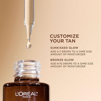 L'Oreal Paris Sublime Bronze Self Tanning Facial Drops with Hyaluronic Acid, Gradual Tan, Fragrance-Free, 1 fl. Oz Avelisse