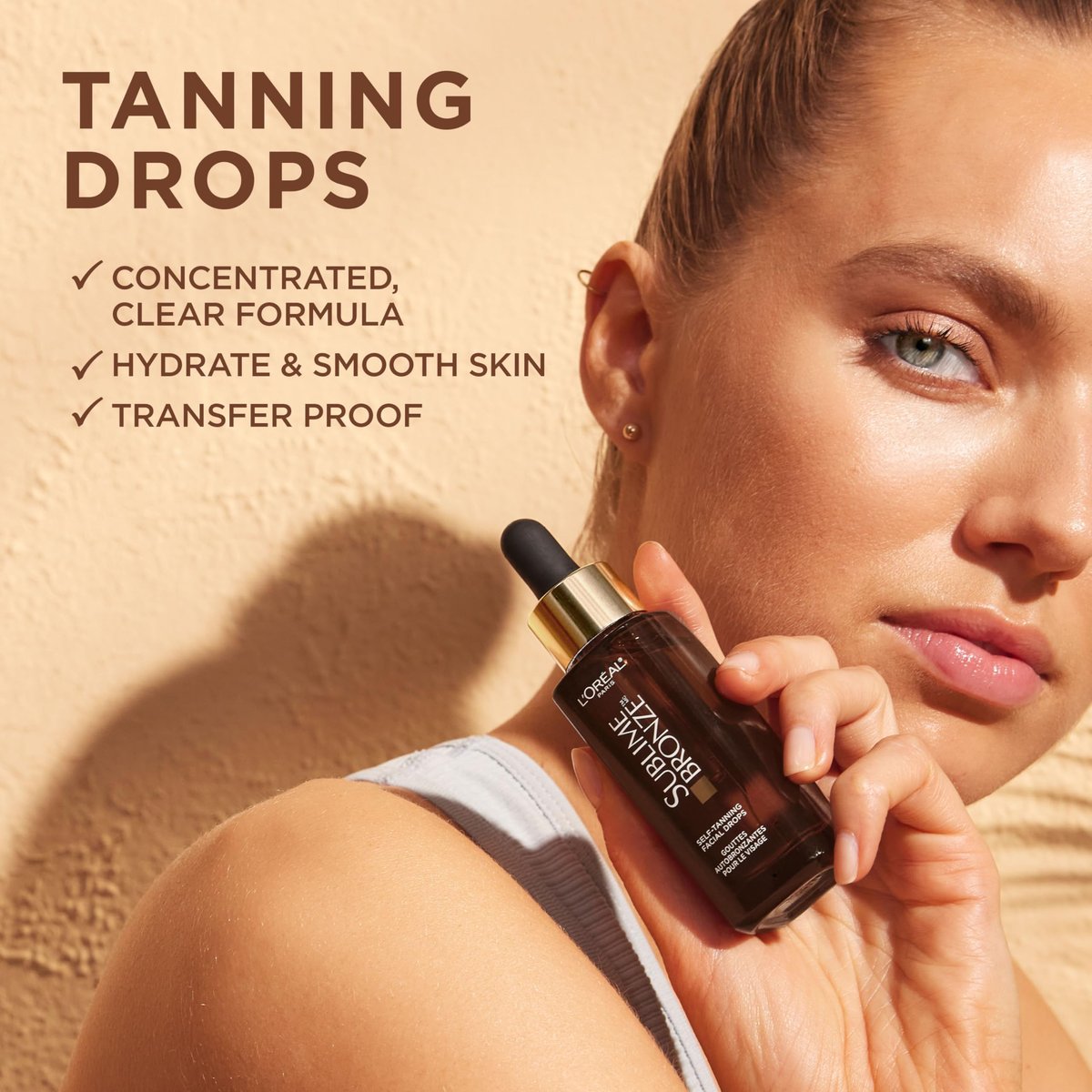 L'Oreal Paris Sublime Bronze Self Tanning Facial Drops with Hyaluronic Acid, Gradual Tan, Fragrance-Free, 1 fl. Oz Avelisse