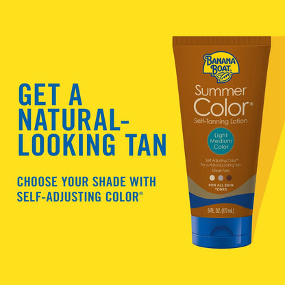 Banana Boat Summer Color Self Tanning Lotion Twin Pack - Light/Medium Shade for All Skin Tones, 6 oz Each Avelisse