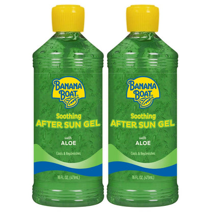 Banana Boat Soothing After Sun Gel with Aloe Twin Pack – 16 fl oz Each, Sunburn Relief & After Sun Care