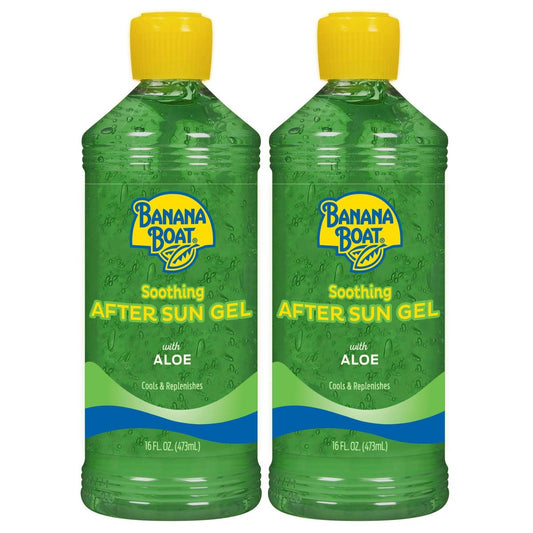 Banana Boat Soothing After Sun Gel with Aloe Twin Pack – 16 fl oz Each, Sunburn Relief & After Sun Care