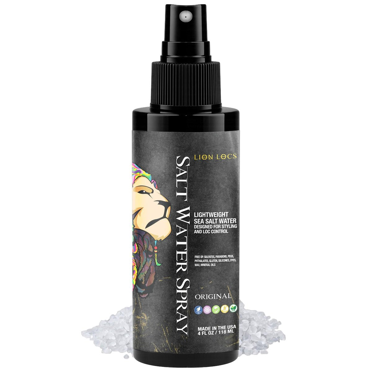Lion Locs Sea Salt Spray for Locs & New Dreadlocks – Starter Twist & Retwist Texturizing Hair Spray – Vegan, Residue Free, Lightweight Hold with Jojoba & Argan Oils (4oz) Avelisse