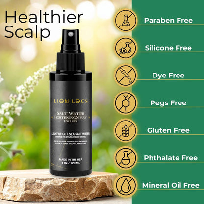 Lion Locs Sea Salt Spray for Locs & New Dreadlocks – Starter Twist & Retwist Texturizing Hair Spray – Vegan, Residue Free, Lightweight Hold with Jojoba & Argan Oils (4oz) Avelisse