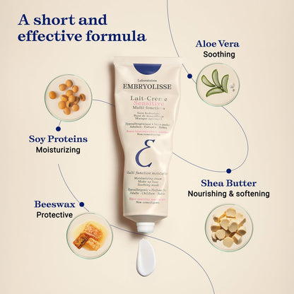 Embryolisse Lait Creme Concentre Sensitive Face Moisturizer and Makeup Primer, Hypoallergenic Fragrance-Free Face Cream with Aloe Vera and Shea Butter, 3.38 Fl Oz