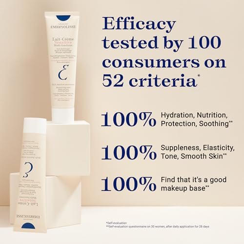 Embryolisse Lait Creme Concentre Sensitive Face Moisturizer and Makeup Primer, Hypoallergenic Fragrance-Free Face Cream with Aloe Vera and Shea Butter, 3.38 Fl Oz - görsel 11