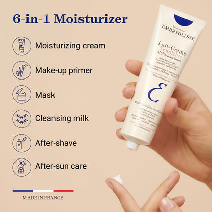 Embryolisse Lait Creme Concentre Sensitive Face Moisturizer and Makeup Primer, Hypoallergenic Fragrance-Free Face Cream with Aloe Vera and Shea Butter, 3.38 Fl Oz