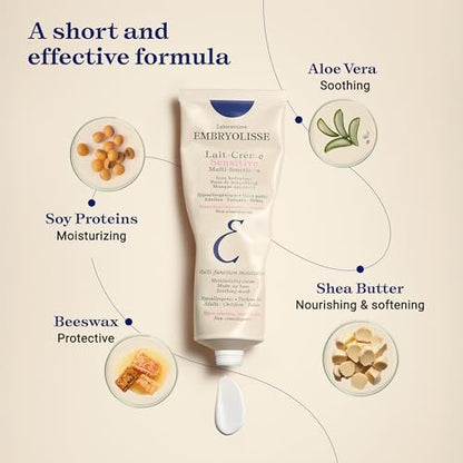 Embryolisse Lait Creme Concentre Sensitive Face Moisturizer and Makeup Primer, Hypoallergenic Fragrance-Free Face Cream with Aloe Vera and Shea Butter, 3.38 Fl Oz