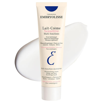 Embryolisse Lait Creme Concentre Sensitive Face Moisturizer and Makeup Primer, Hypoallergenic Fragrance-Free Face Cream with Aloe Vera and Shea Butter, 3.38 Fl Oz