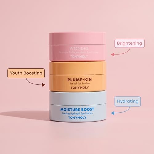 TONYMOLY Moisture Boost Cooling Hydrogel Eye Patches – Hydrating & Refreshing Under Eye Patches with Hyaluronic Acid, Spirulina & Plankton, 30 Pairs Avelisse