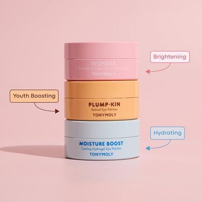 TONYMOLY Moisture Boost Cooling Hydrogel Eye Patches – Hydrating & Refreshing Under Eye Patches with Hyaluronic Acid, Spirulina & Plankton, 30 Pairs Avelisse