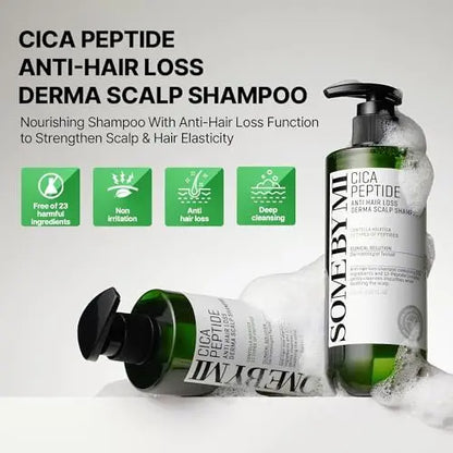 SOME BY MI Cica Peptide Derma Scalp Shampoo – Strengthening & Hydrating Shampoo for Thinning Hair & Sensitive Scalp – Korean Haircare 9.63 fl oz Avelisse
