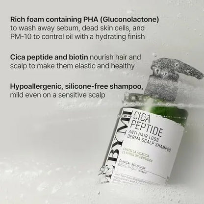 SOME BY MI Cica Peptide Derma Scalp Shampoo – Strengthening & Hydrating Shampoo for Thinning Hair & Sensitive Scalp – Korean Haircare 9.63 fl oz Avelisse