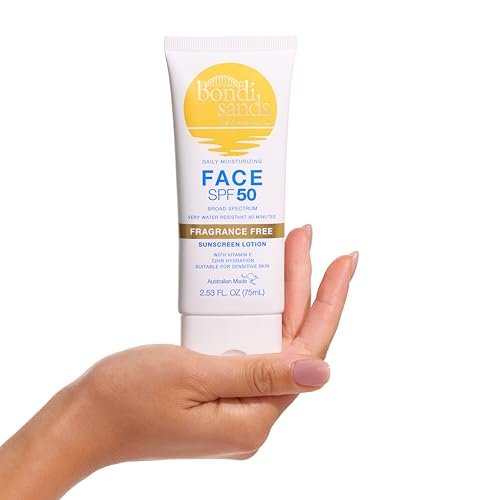 Bondi Sands Fragrance Free Daily Sunscreen Face Lotion SPF 50 | Hydrating UVA + UVB Protection, Non-Greasy, Gentle, Water Resistant | 2.53 oz - görsel 6