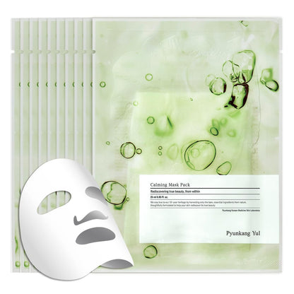 Pyunkang Yul Ceramide Calming Mask Pack 10 Sheets - Korean Face Mask with Panthenol, Hyaluronic Acid, Tea Tree, Shea Butter, Squalene & Cica for Sensitive Skin Avelisse
