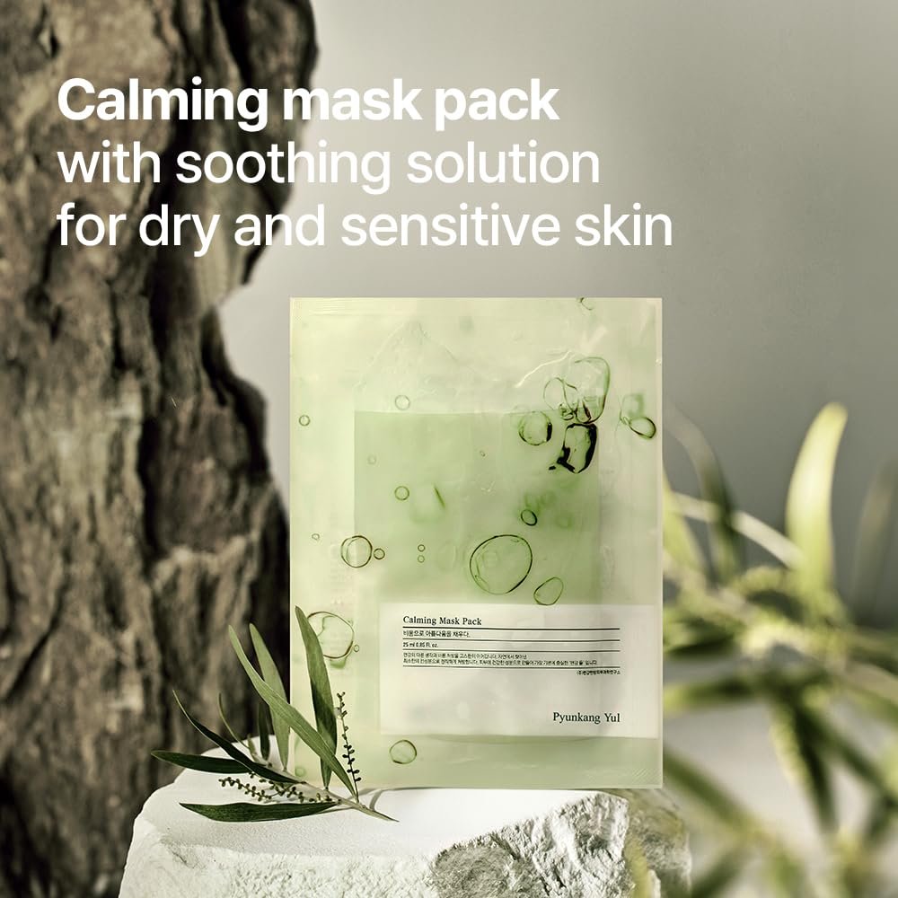 Pyunkang Yul Ceramide Calming Mask Pack 10 Sheets - Korean Face Mask with Panthenol, Hyaluronic Acid, Tea Tree, Shea Butter, Squalene & Cica for Sensitive Skin Avelisse