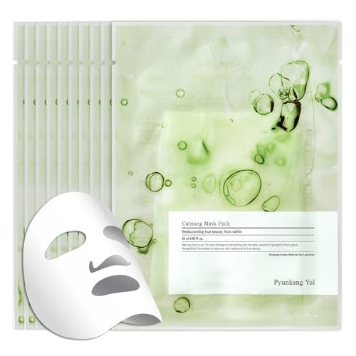 Pyunkang Yul Ceramide Calming Mask Pack 10 Sheets - Korean Face Mask with Panthenol, Hyaluronic Acid, Tea Tree, Shea Butter, Squalene & Cica for Sensitive Skin Avelisse