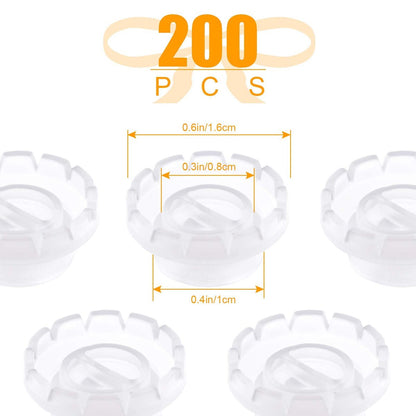 200-Pack Lash Glue Ring Cup with 2 Slots for Eyelash Extensions - Blossom Ring with Glue Points for Volume Fan Lashes - Lash Supplies Kit