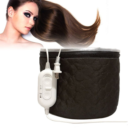 XNX 110V Electric Hair Cap - Home Hair SPA Steamer with 3 Temperature Settings, Nourishing Heat Cap for Deep Conditioning, Black Avelisse