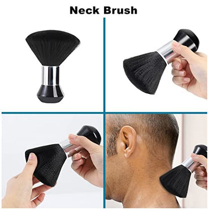 YELEGAI Professional Hair Cutting Cape with Neck Duster Brush – Large Salon Hairdresser Cape for Men, Women and Kids (Black with White Stripes)