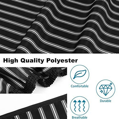 YELEGAI Professional Hair Cutting Cape with Neck Duster Brush – Large Salon Hairdresser Cape for Men, Women and Kids (Black with White Stripes)