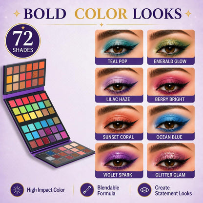 BestLand 72 Colors Ultra Secret Eyeshadow Palette – Matte, Shimmer & Glitter Nude Makeup Palette