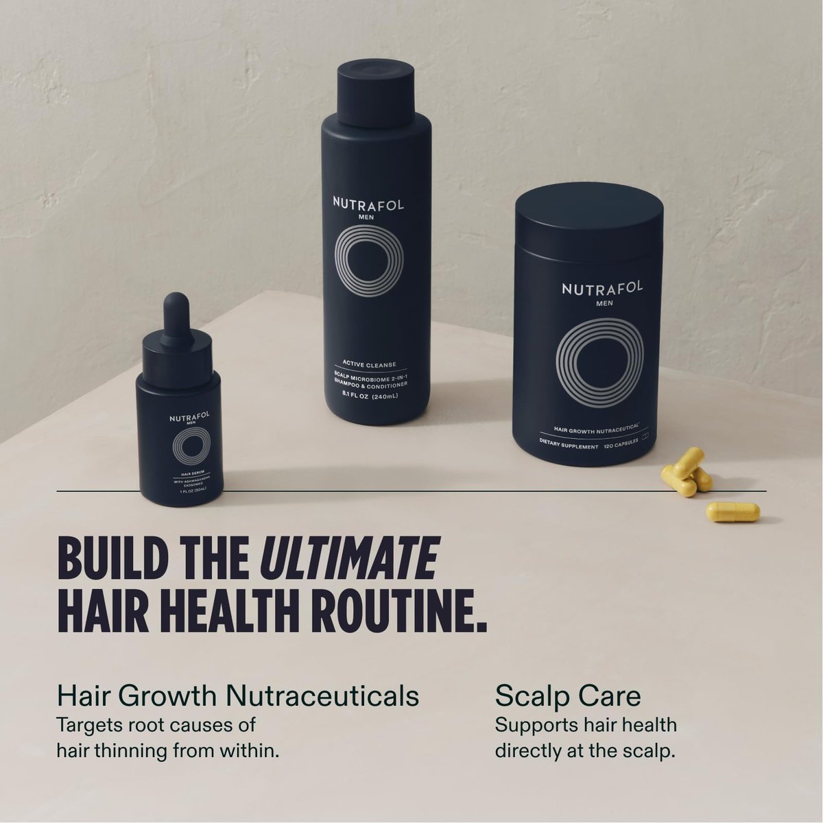 Nutrafol Men's Hair Growth Supplements – Clinically Tested for Thicker Hair & Scalp Coverage – Dermatologist Recommended – 3 Month Supply (Pack of 3) Avelisse