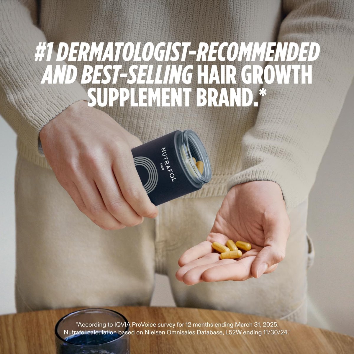 Nutrafol Men's Hair Growth Supplements – Clinically Tested for Thicker Hair & Scalp Coverage – Dermatologist Recommended – 3 Month Supply (Pack of 3) Avelisse