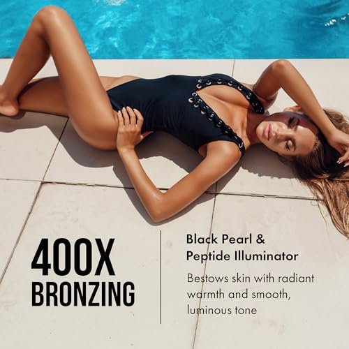 Tan Asz U Midnight Maui Tanning Lotion - Double Shot 400X Bronzer, Black Pearl & Peptide Illuminator with Inktuition Tattoo Complex, 13.5 oz Avelisse