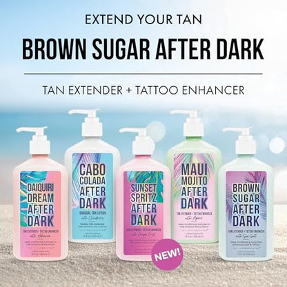 Tan Asz U Midnight Maui Tanning Lotion - Double Shot 400X Bronzer, Black Pearl & Peptide Illuminator with Inktuition Tattoo Complex, 13.5 oz Avelisse