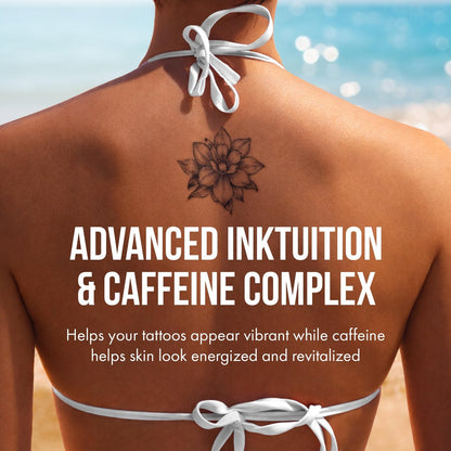 Tan Asz U Midnight Maui Tanning Lotion - Double Shot 400X Bronzer, Black Pearl & Peptide Illuminator with Inktuition Tattoo Complex, 13.5 oz Avelisse
