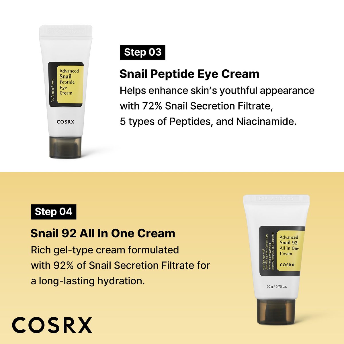 COSRX All About Snail Mucin Korean Skin Care Set – Mini Travel Essentials with Snail Mucin Face Wash, Serum, Moisturizer & Eye Cream Avelisse