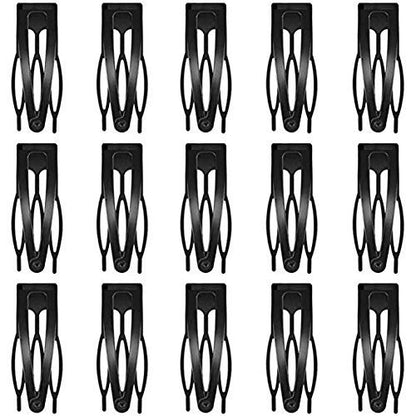 15 Pcs 2" Double Grip Hair Clips - Metal Snap Hair Barrettes for Women & Girls - Black