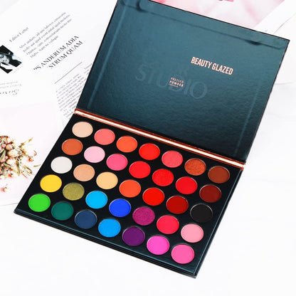 MYUANGO Color Studio Eyeshadow Palette – 35 Highly Pigmented Matte & Shimmer Shades, Waterproof & Blendable, Cruelty-Free Makeup Palette